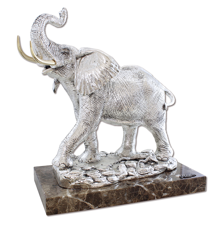 ref: 480P - Elefante plata - 32 x 18 x 33 cm