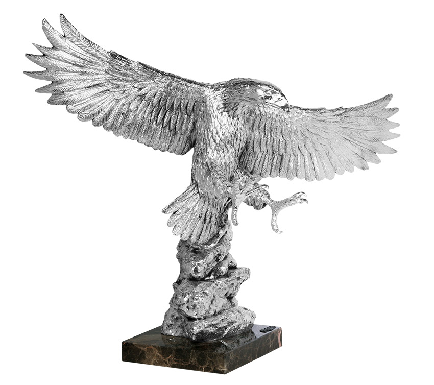 ref: 380P - Águila plata - 58 x 34 x 49 cm