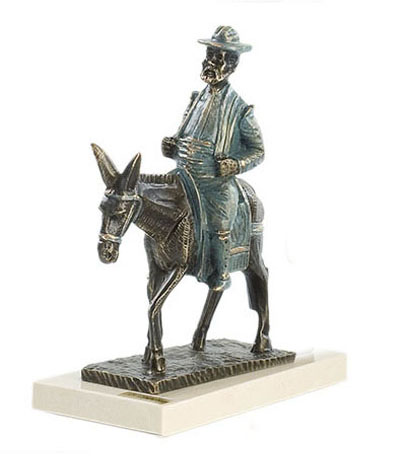 ref: 185 - Sancho Panza en burro - 19 x 10 x 24 cm