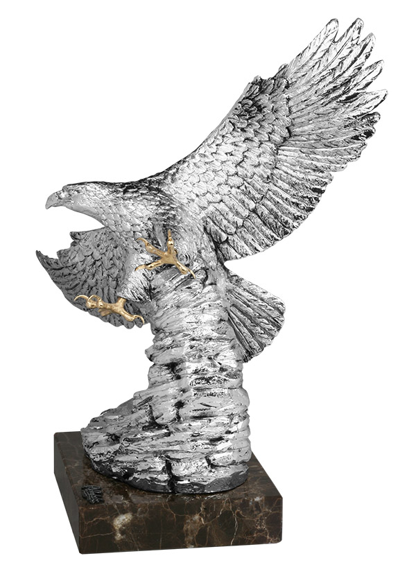 ref: 390P - Águila plata - 28 x 21 x 34 cm  